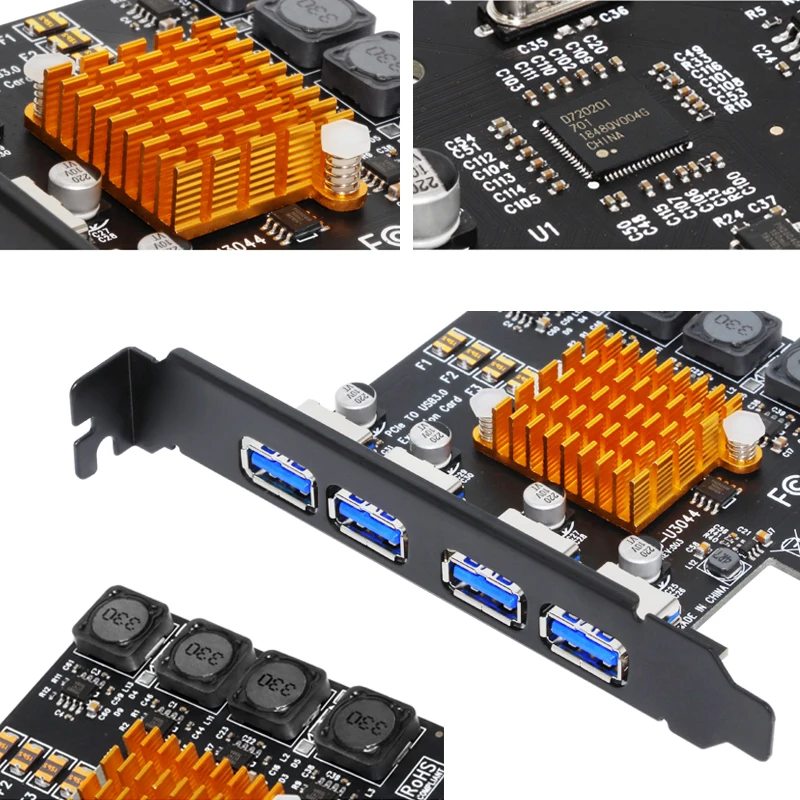 4 Port USB 3.0 PCI Express Card USB 3.0 PCI-E Expansion Card Adapter PCIE HUB Controller Cards USB3.0 PCIE Extender ssd adapter card pcie adapter card pcie expansion card m.2 expansion card pcie usb adapter card