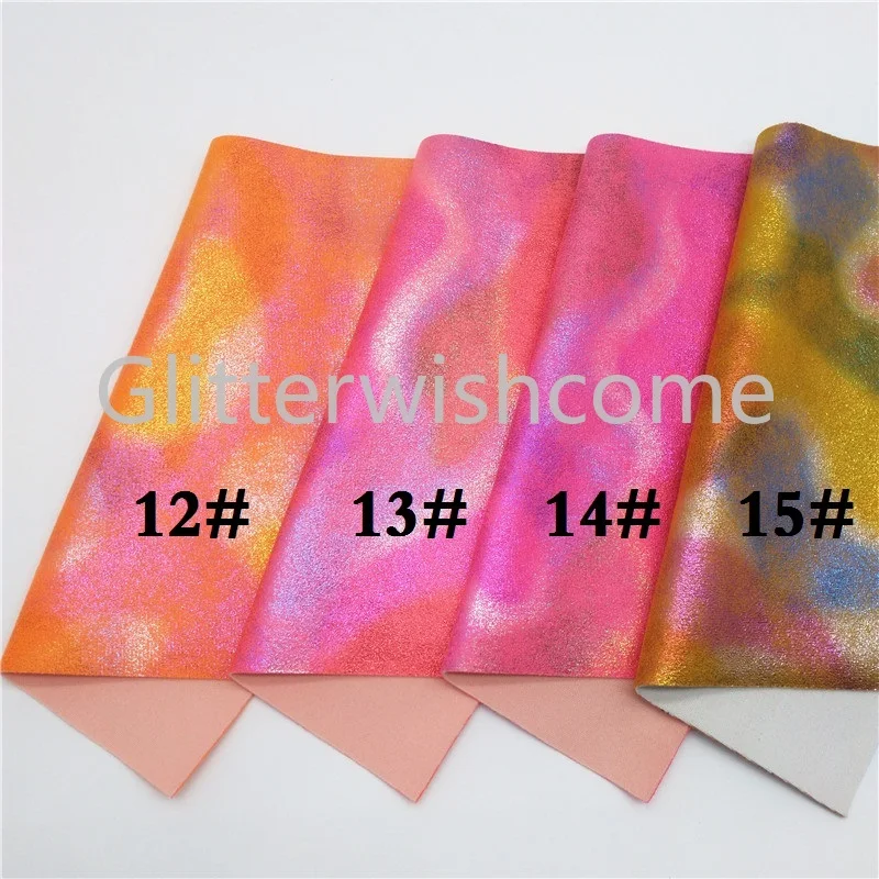 Glitterwishcome 21X29 см A4 размер винил для бантов мягкий стрейч Радуга кожа ткань, искусственная кожа листы для бантов, GM538A