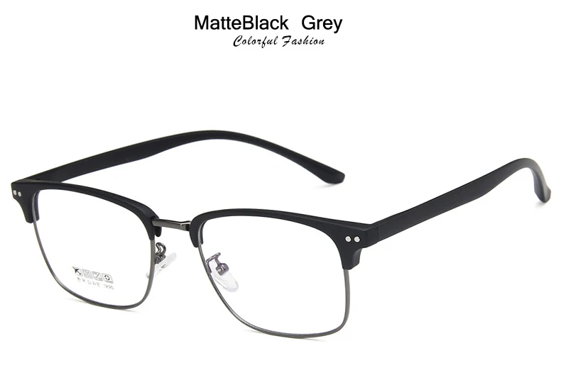 PGJ104 MatteGrey MIZHO, Классическая европейская мода, полуоправы, оправа для очков, Ретро стиль, Beckham Star, мужская оправа, оптическая оправа TR90, поддельные очки - Цвет оправы: PGJ104 MatteGrey