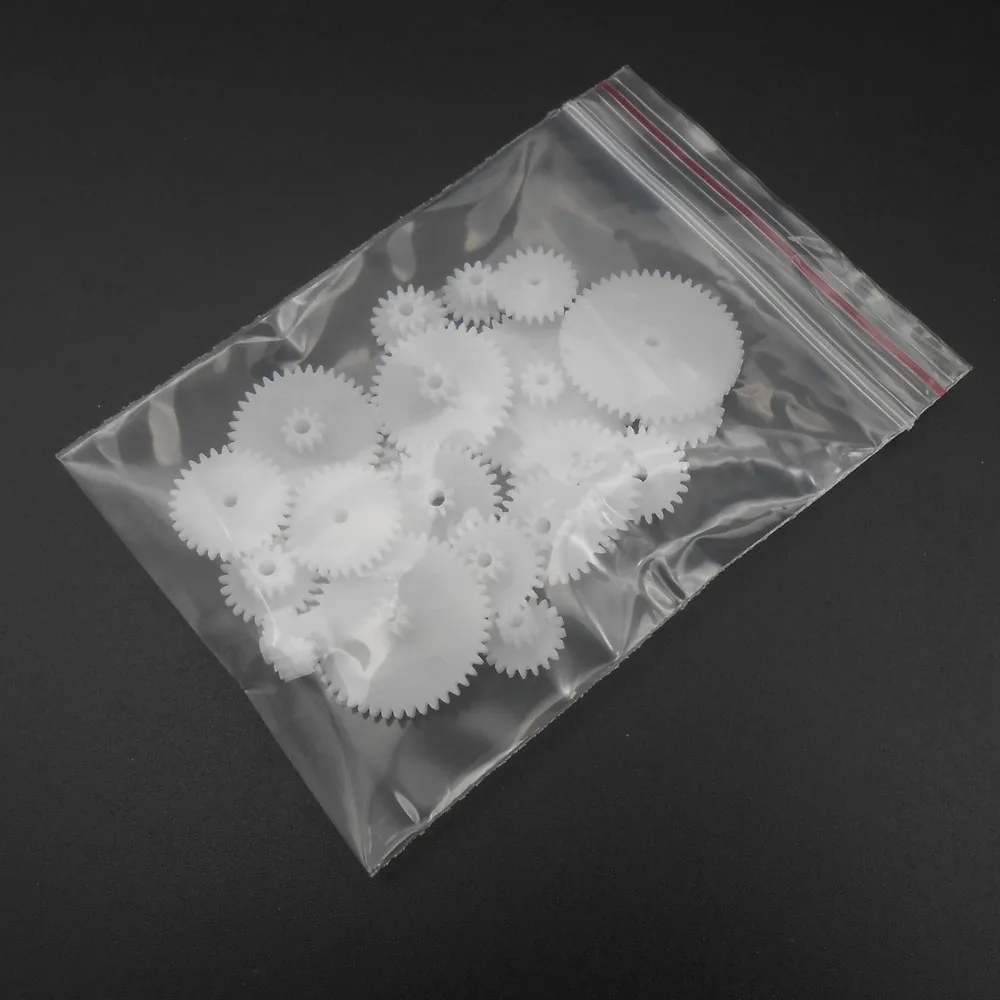 Transmission Gear Motor Gear 19Pcs/lot K007B General Plastic Gear Set Double Deck Deceleration DIY Toy Car Parts 19 Kinds different Size