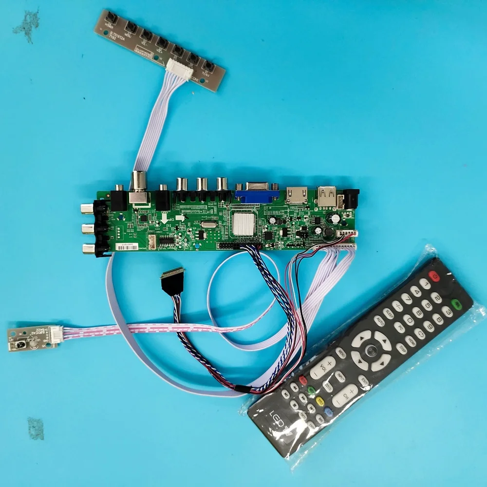 

Комплект для N156BGE-L61/N156BGE-L62 HDMI VGA AV светодиодный USB TV DVB-T DVB-T2 плата пульта дистанционного управления сигналом 15,6 "40pin 1366X768