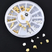 Мода Серия океанская жизнь украшения для ногтей колеса для ногтей блестящая Черепаха Морская звезда Русалка раковина 3d аксессуары для дизайна ногтей