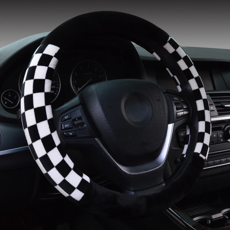 DUKEAUTO теплый плюшевый шерстяной материал автомобиля acceesory оплетка рулевого