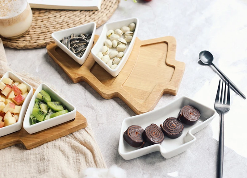 Creative Ceramics Christmas Tree Wood Tray  (15)