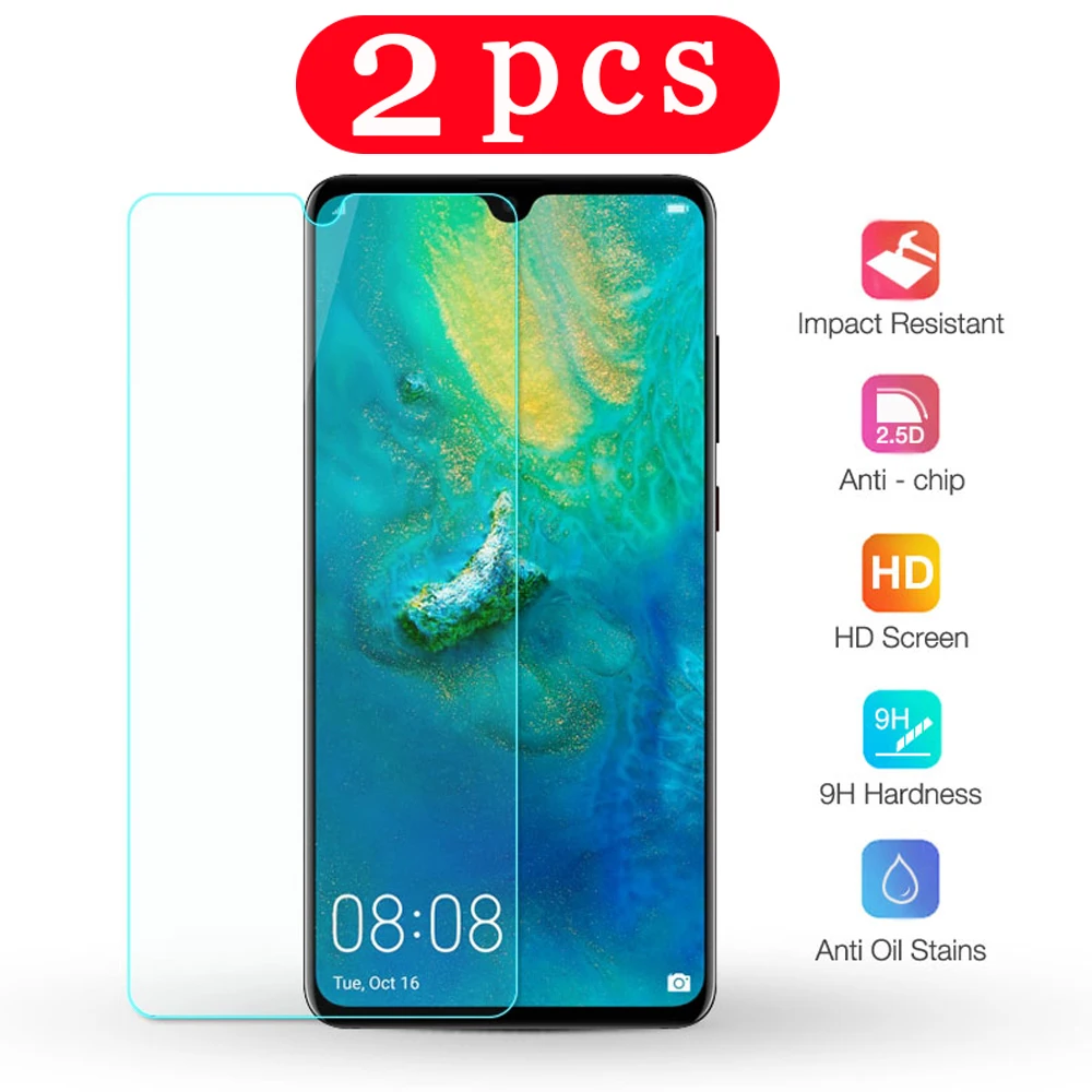 2Pcs for huawei mate 10 20 pro 30 lite tempered glass 20x phone screen protector on the smartphone protective film | Мобильные