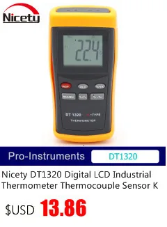 Хороший DT821A цифровой термометр-50~ 1300C ручной измеритель температуры термометр с 2 шт K Тип термопары GR