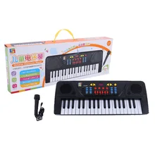 Забавная 37 клавишная электронная клавиатура с микрофоном, детское образовательное музыкальное оборудование, игрушки, обучающие средства, пианино 808-6