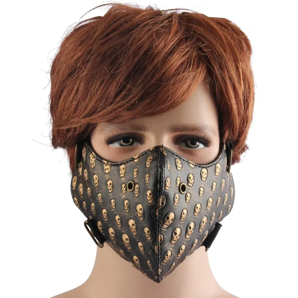 

HalloweeFestival Skull Masks Motorcycle Half Face Shield Anti-Dust Breathable Mouth Mask Windproof Outdoor Skull Sport Mask