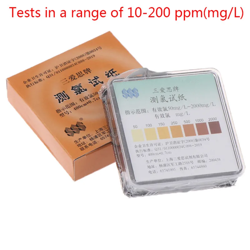 Hot 1PC Measuring Chlorine Test Paper in 15 Seconds Total Available Chlorine 50-2000 Mg/L