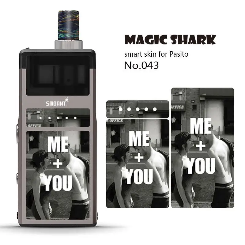 Волшебная Акула ультра тонкий мех ME+ YOU Череп Веном камень печати Футляр для вейпа крышка пленка Pod Комплект кожи наклейка для Smoant Pasito - Цвет: 043