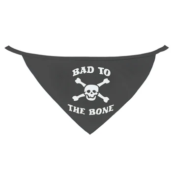 

BAD TO THE BONE Skull Pattern Neck Adjustable Dog Bandana Pet Scarf Cute Neckerchief For Puppy Dog Cat Pet Bibs