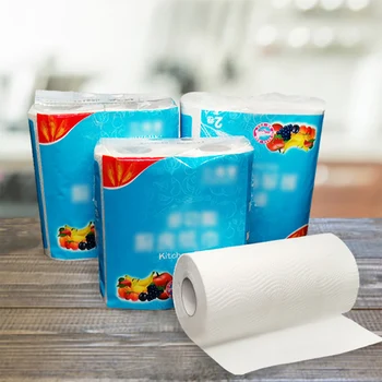 

2Rolls/150pcs Kitchen Toilet paper roll Absorbent Oil-Absorbing Roll Paper Multipurpose Disposable Tissue Household Toilet Paper