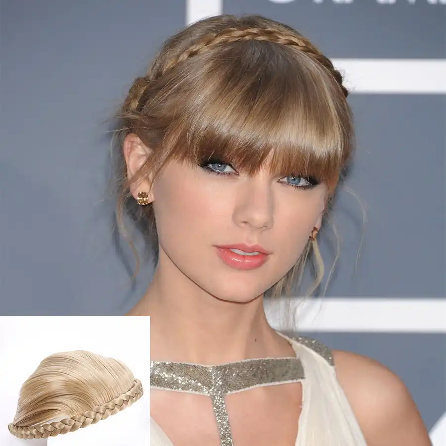 Buqi Flequillos A La Moda 5 Colores Con Diadema Trenzada Accesorio