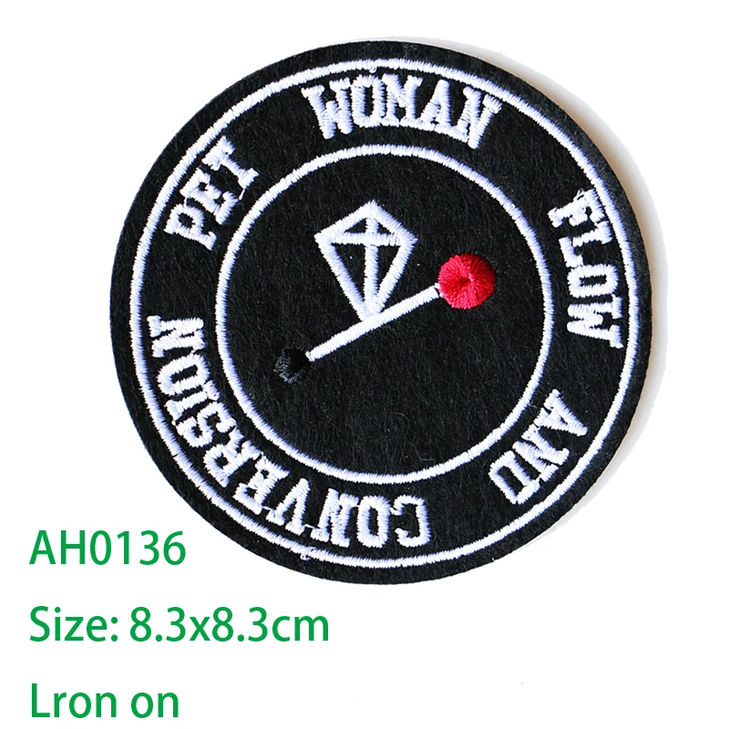 Bordado Ferro-on Patches para Vestuário, Emblemas Personalizados, Patchwork Adesivos, Escudo Real, Medalha, DIY, Listras, Roupas, 1 PC