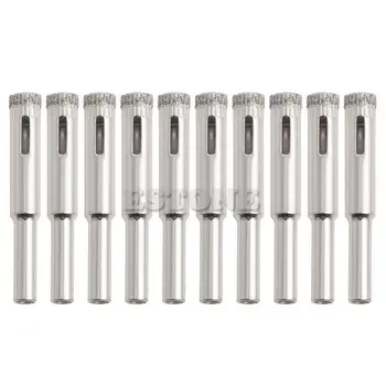 

New 10Pcs 5mm 6mm 8mm 10mm 12mm Diamond Coated Core Drill Bits Hole Saw Glass Tile Ceramic Marble
