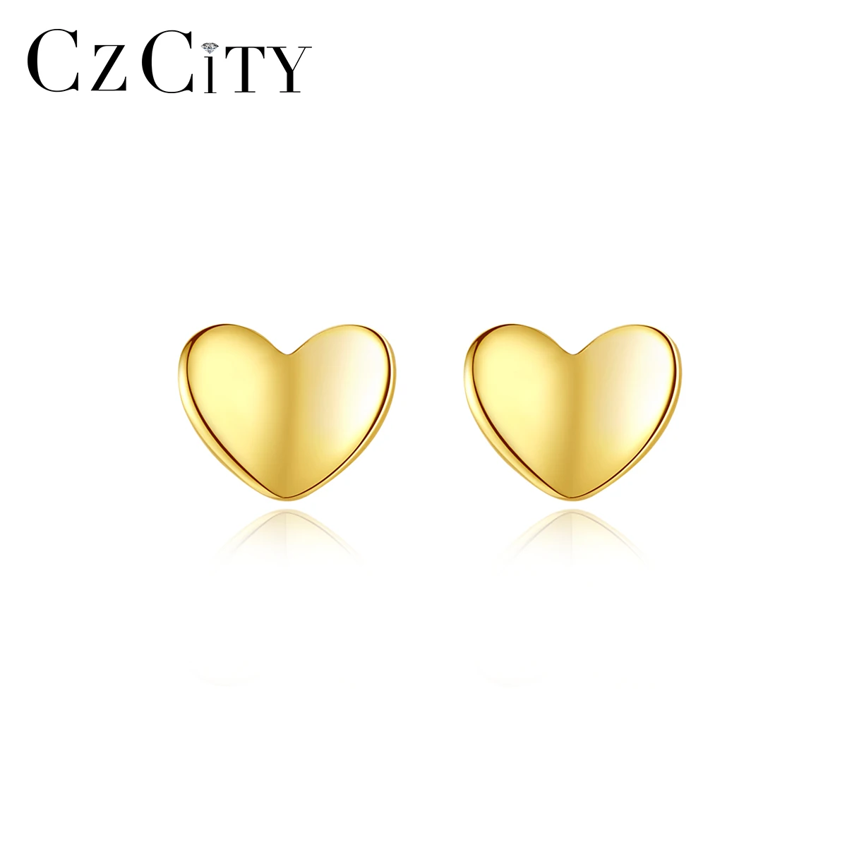 CZCITY сердце серьги со шпилькой для женщин из чистого серебра милые ювелирные