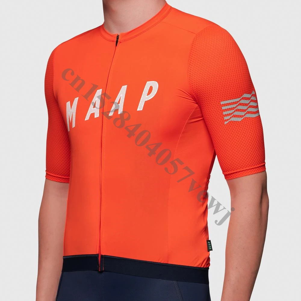 Оранжевый MAAP Лето MTB Pro team велосипедная майка с коротким рукавом дышащая велосипедная Одежда для велоспорта Майо Ropa Ciclismo Hombre C24 - Цвет: Оранжевый