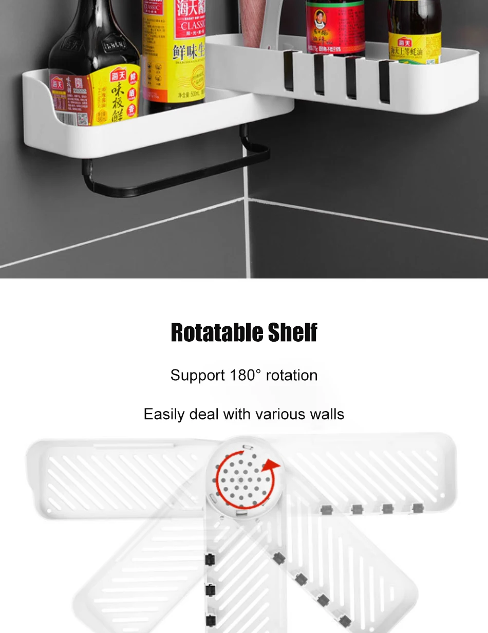 Bathroom Shelf Organizer Rotatable