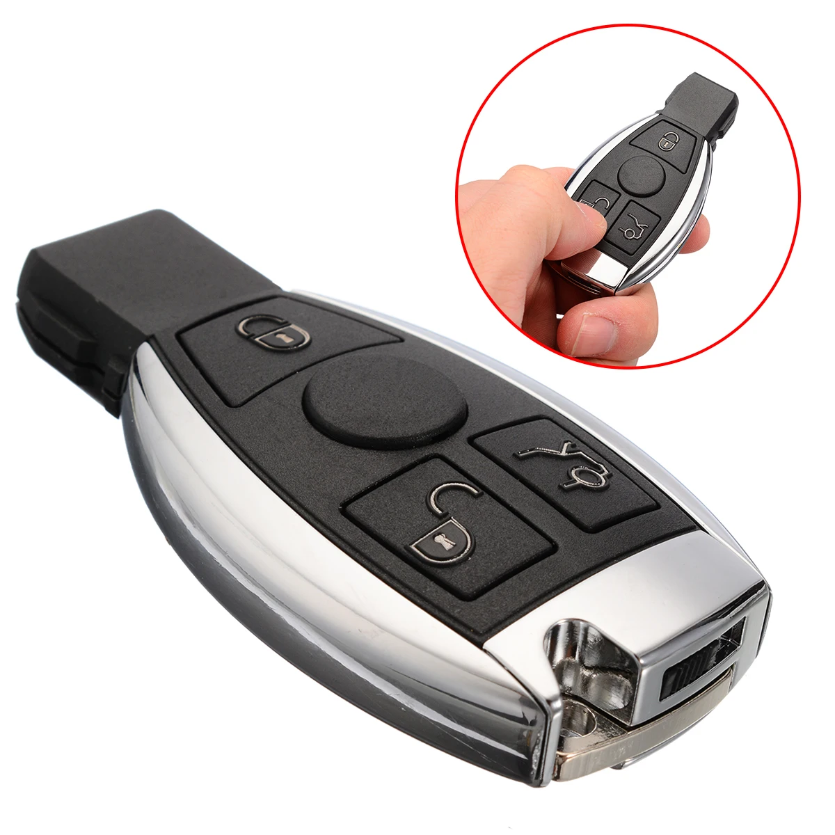 3 Buttons Remote Car Key Fob 433MHz BGA With Chip Replacement For Mercedes Benz 2000  without Car Logo