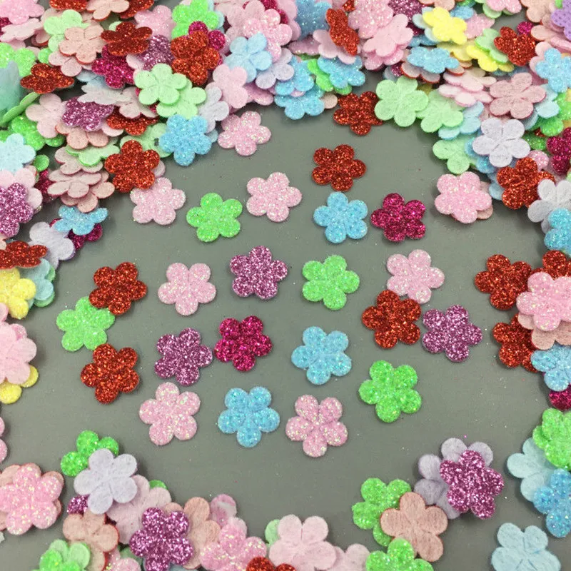 DIY 1000 шт мини цветок смешанный вишня фетровая аппликация для изготовления открыток 13 мм