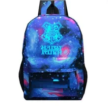 Harried Schoolbag 배지 빛나는 보안 학생 별이 빛나는 하늘 포터 야외 여행 배낭 저장 가방 어린이위한