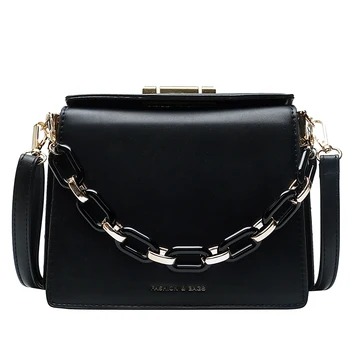 

New Chain Hand Bags For Women 2020 Luxury Fashion Shoulder Bag High Quality PU Leather Ladies Crossbody Bag Small Handbags Black