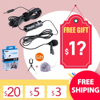 

BOYA BY-M1 Lavalier conderser Microfone Interview gaming microphone with foam sponge for Computer iPhone 6s Nikon DSLR mic by m1