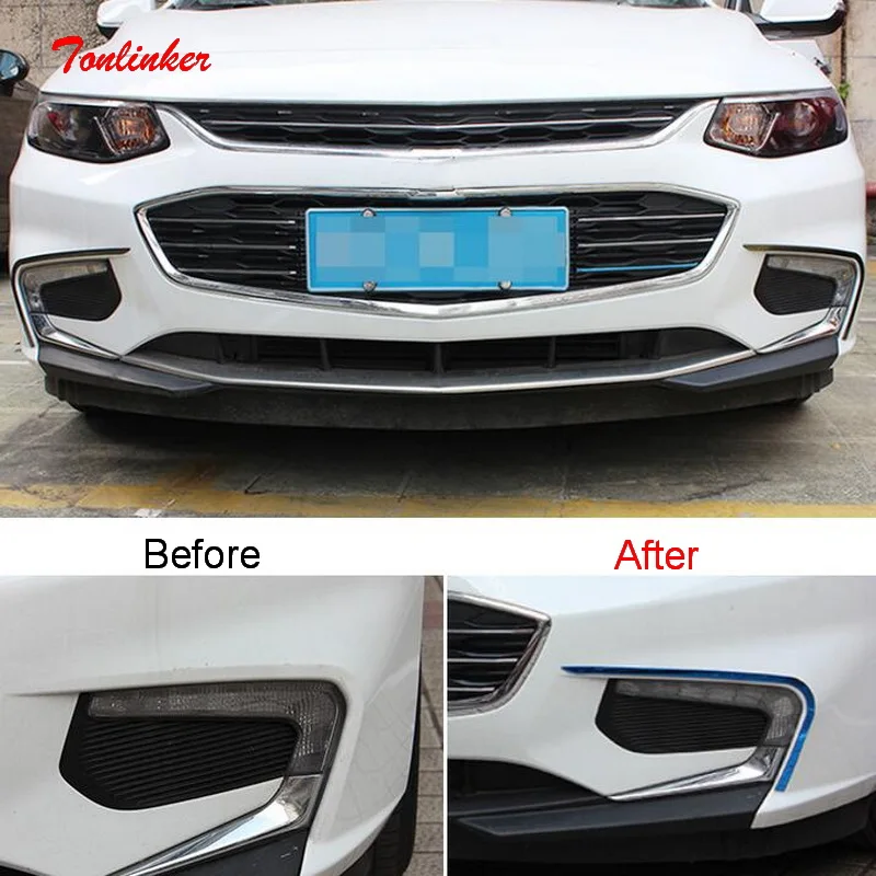 Tonlinker наружная передняя противотуманная фара Наклейка s для Chevrolet Malibu-19 автомобильный Стайлинг 2 шт. крышка из нержавеющей стали наклейка