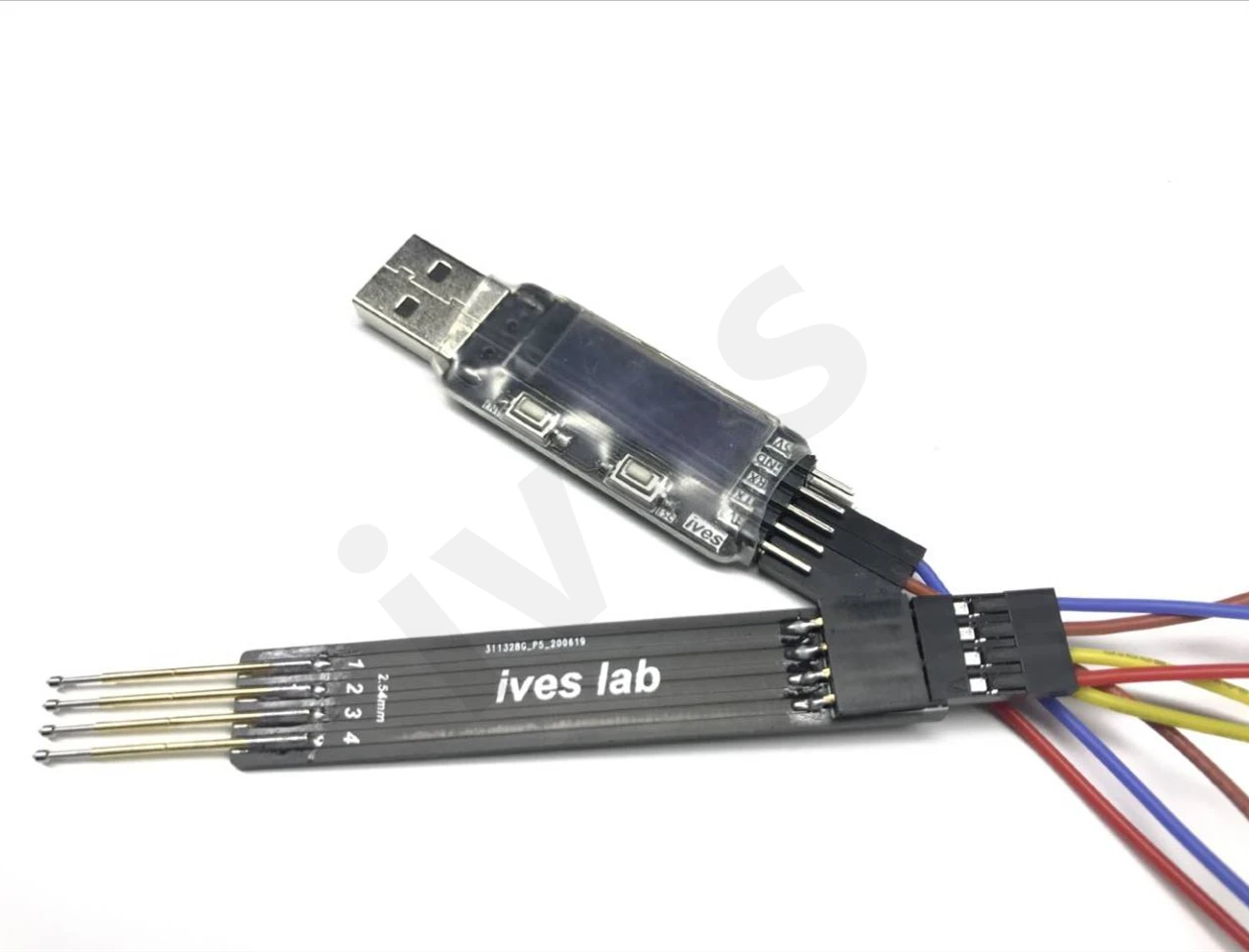 Download pogo pin test PCB probe SWD download 4P double head 2.0 and 2.54 general | Электроника