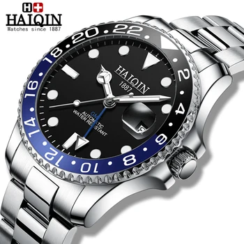 

HAIQIN Automatic men watch mechanical watches men Top brand luxury watches for men 10Bar waterproof 2020 Clock Relogio Masculino