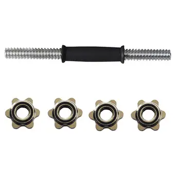 

2pcs 32cm Dumbbell Bar 4pcs Nuts Electroplating Dumbbell Straight Bar Gym Dumbbell Handles Weight Lifting Sport Training