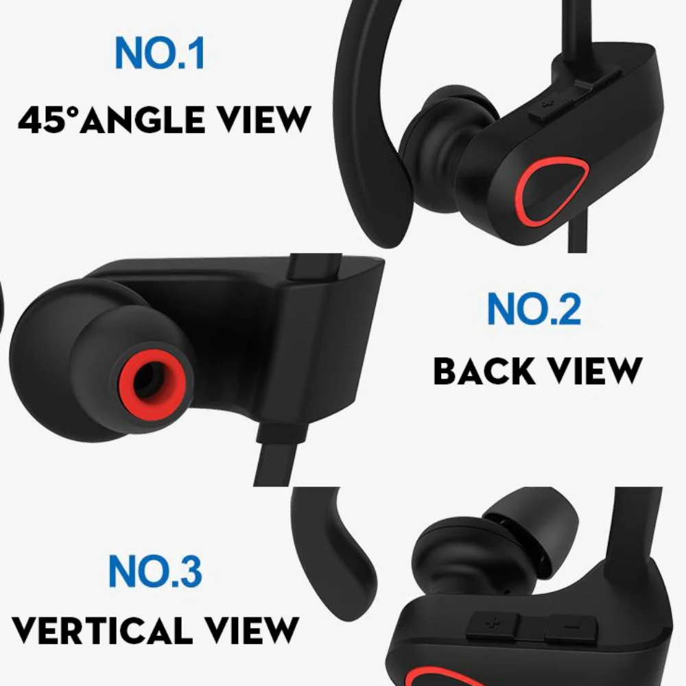 Stereo Bluetooth Earphone Wireless Sports Earhook Earpieces Headset with Microphone for Xiaomi Samsung iPhone Huawei ear phones