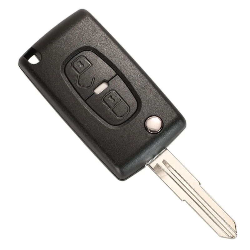 Jingyuqin для peugeot 4007 ET 4008 Citroen C-Crosser C4 Aircross 2 кнопки флип-пульт дистанционного ключа чехол оболочка брелок MIT-11R лезвие CE1731