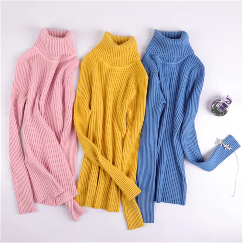 

Women Sweater Pullover 2019 Thick Warm Winter Clothes Korean Slim Turtleneck Jumper Female Knitted Top Plus Size Lady's Sweaters
