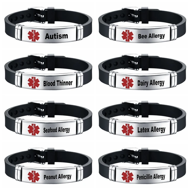 Hypoglycemia Medical Alert Bracelet for Hypoglycemic, Silicone Rubber  Wristband | eBay