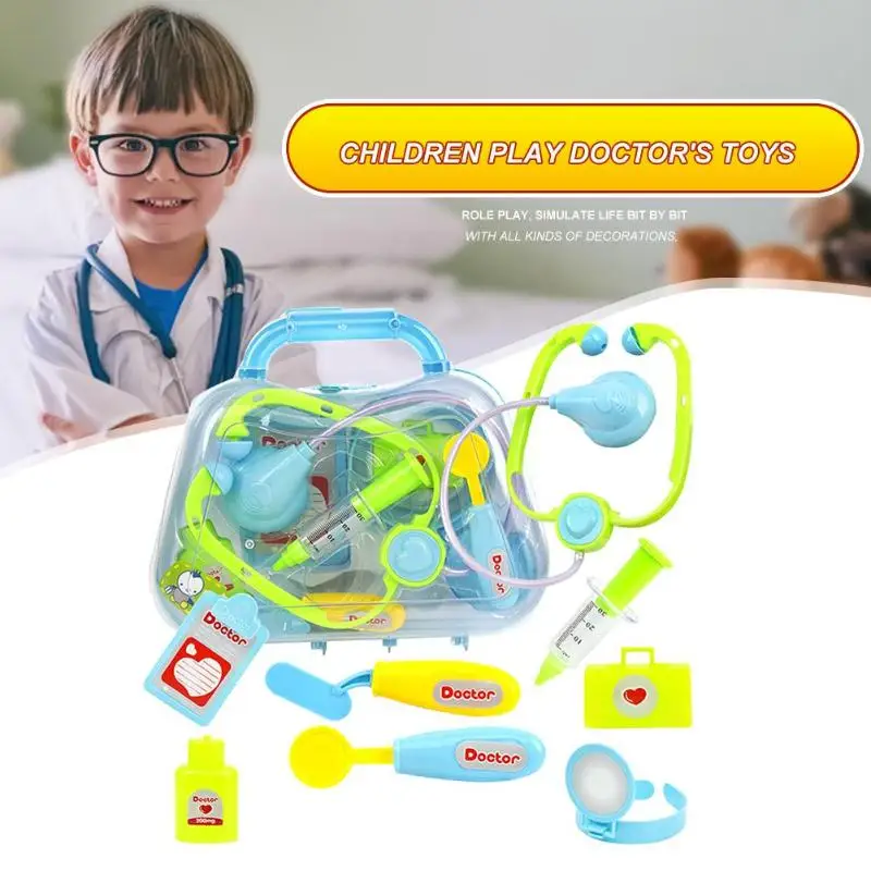 A Pack Children Pretend Play Doctor Toy Set Portable Medical Kit Medical Kit Role Play Classic  Suitcase Medicine Toys for kids