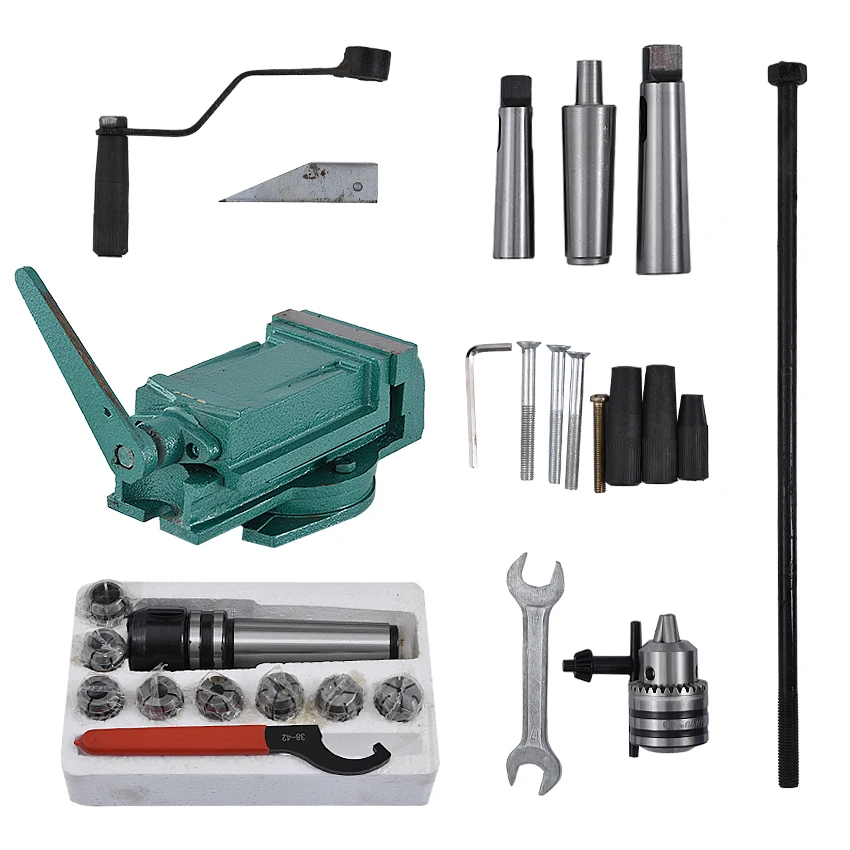 Vertical metal Milling Machine ZX50C Small Gear Drive Drilling And Milling Machine 220V/380V 40~1400 rpm (900x240mm) Workbench