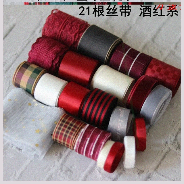 High Quality Dark Red Color Mix Ribbon Set/Wine Red ribbon Set/ DIY Ribbon  Set - AliExpress