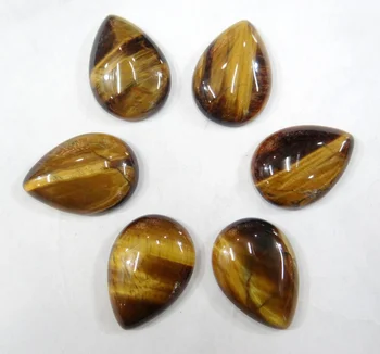 

Natural tiger eye Stone water drop Cabochons CAB 25*18MM No hole Beads for DIY Jewelry production Making Ring Earring 12PCS