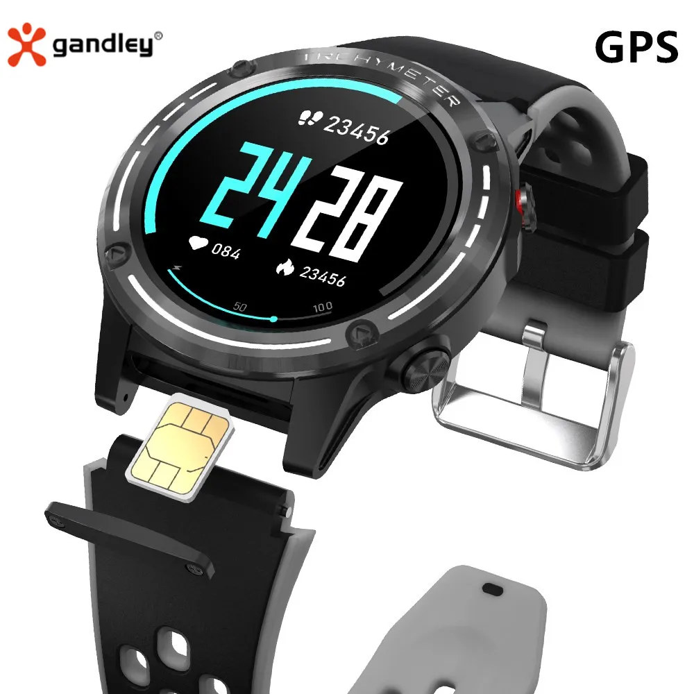 Мужские Смарт часы Gandley M6S 2020 GPS SIM карта для android ios компас Bluetooth фитнес