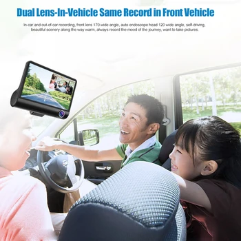 

Car Video Camcorder Driving Recorder 3 Lens Rearview Motion Detection Parking Monitoring DQ-Drop