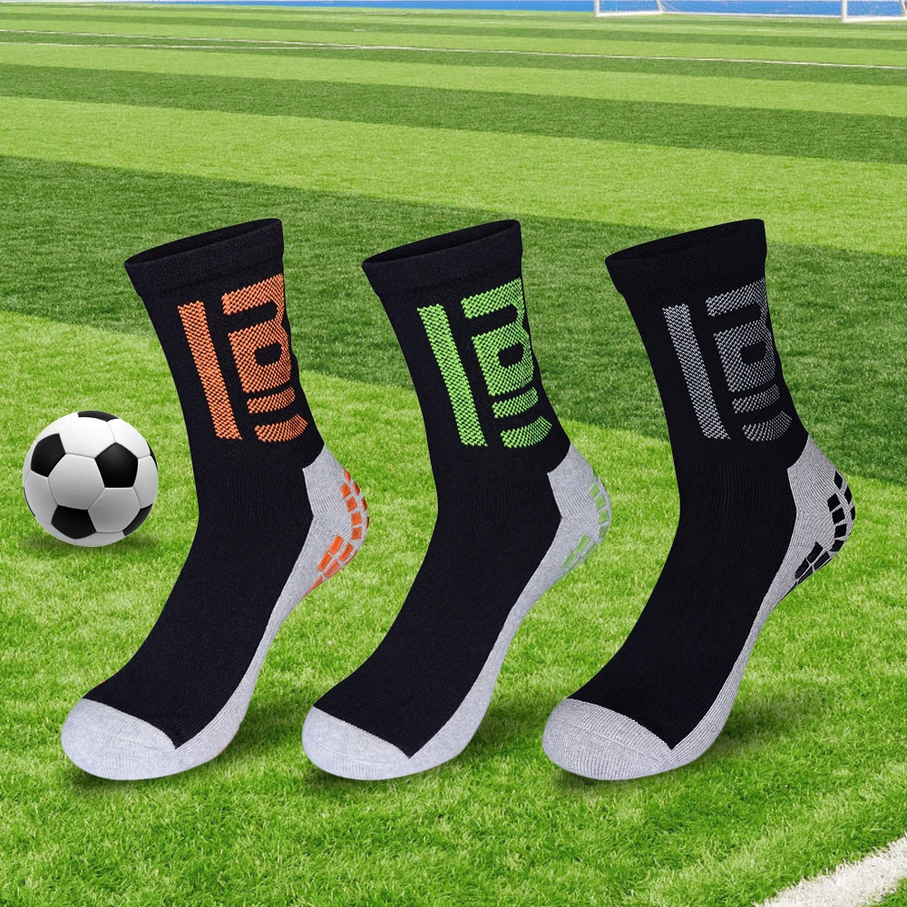 1 пара силиконовых футбольных носков хлопковые нескользящие Дышащие носки