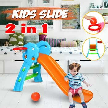 

Baby Slide TWO In One Children Indoor Swing Chair Kindergarten Slide Swing Combination Kids Playground Toys Blue