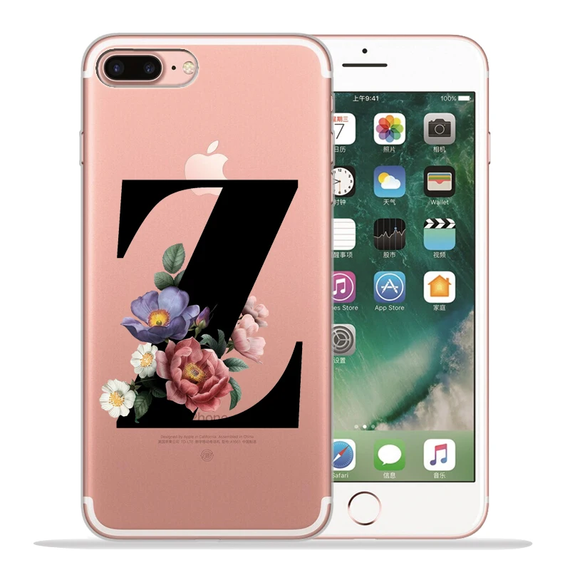 Чехол для телефона с буквенным принтом и цветочным рисунком, чехол для iPhone X, чехол 11 11 Pro Max 5, 5S, 6, 6 S, 7, 8 Plus, X, XS, Max, XR, чехол для iPhone 8, чехол