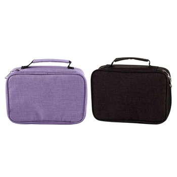 

2 Pcs School Pencil Cases 72 Holes Pen Box Penalty Storage Bag Case Pouch Stationery Kit-1 Pcs Purple & 1 Pcs Black