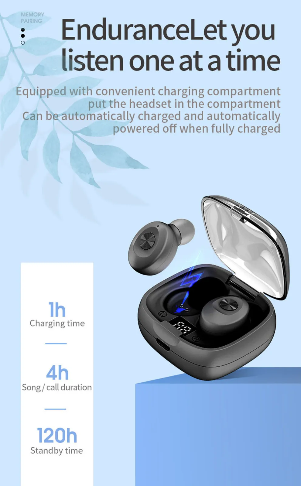 XG-8 Bluetooth 5,0+ EDR наушники светодиодный цифровой TWS трогательный Ctrl стерео наушники IPX5 Водонепроницаемый 6D объемный звук заряд склад
