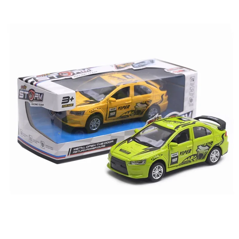 

6 Styles Random Diecast Scale 1:36 Alloy Racing Toy Models Car Pull Back Sound Light Cake Decoration Kids Toys For Children Boys