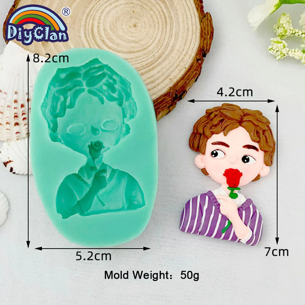 Fondant-Silikonform für Jungen und Mädchen, Valentinstag, Kuchendekorationswerkzeuge, Schokolade, Kekse, Ton, Zuckerkunst, Gips, Epoxidharzform – Detail 9