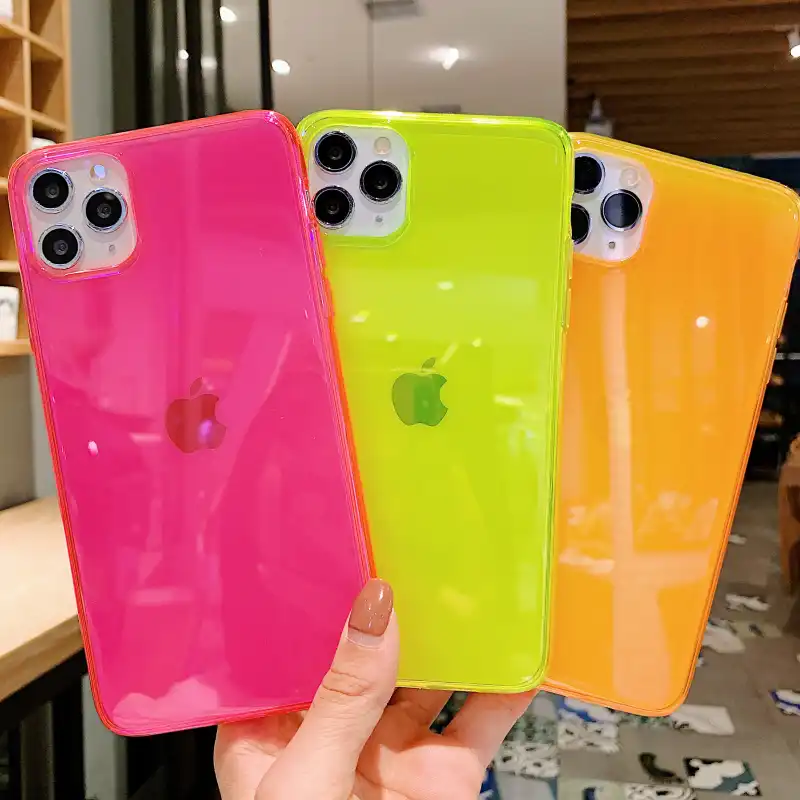 Sugar Purple Color Transparent Phone Case For Etui Iphone 6 6s 7 8 Plus X Xr Xs Max 11 Pro Max Se 2020 Soft Tpu Back Case Coque Fitted Cases Aliexpress