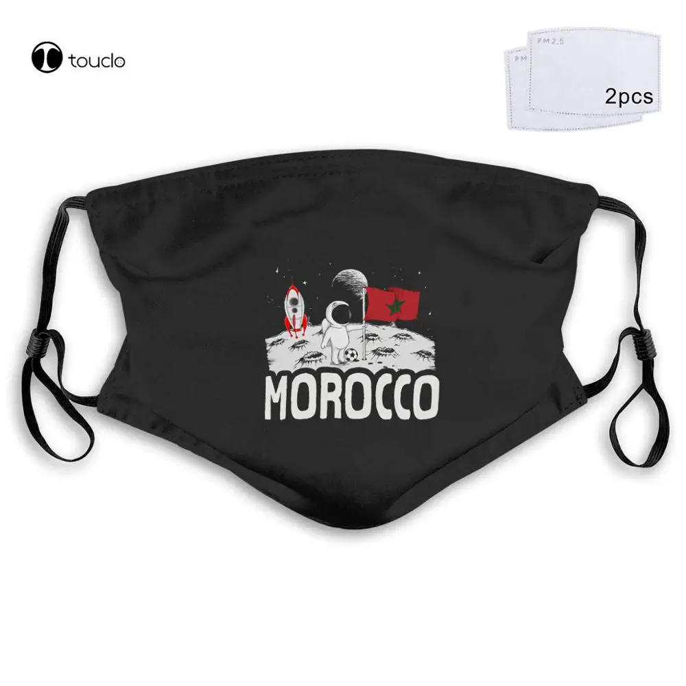 Morocco T-Shirt Moon Flag Face Mask Filter Pocket Cloth Reusable Washable | Аксессуары для одежды